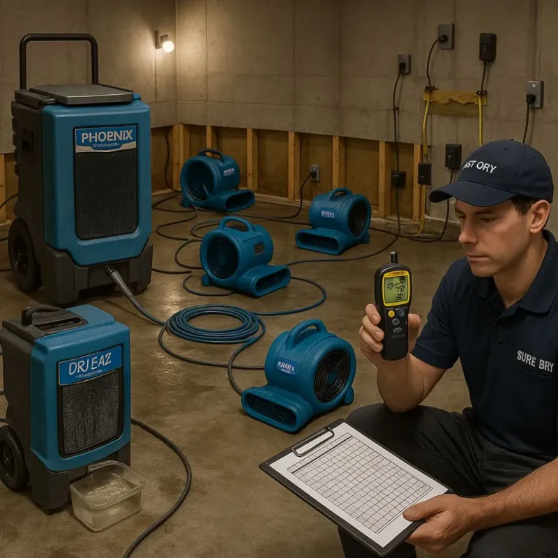 Structural Drying and Dehumidification process in Homer, GA